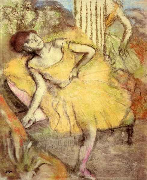 Sitting dancer with the right leg up by Degas A4 Photo Print