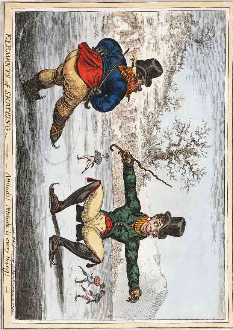 Skating 1805A Vintage Cartoon Joke A4 Photo Print