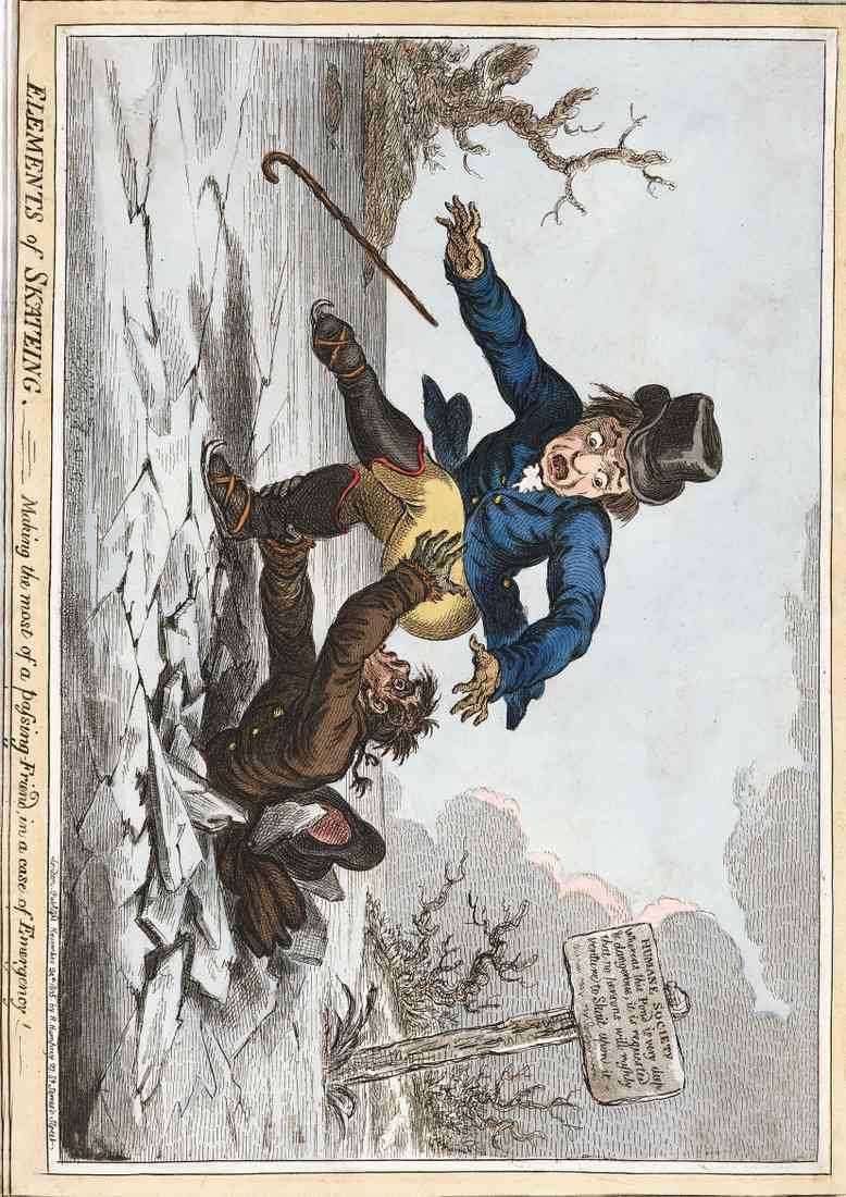 Skating 1805D Vintage Cartoon Joke A4 Photo Print