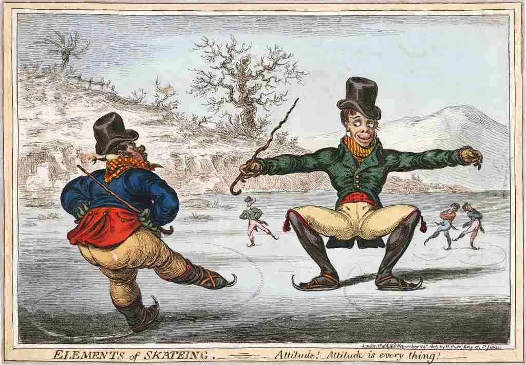 Skating 1805a Cartoon Joke 001 Vintage A4 Photo Print