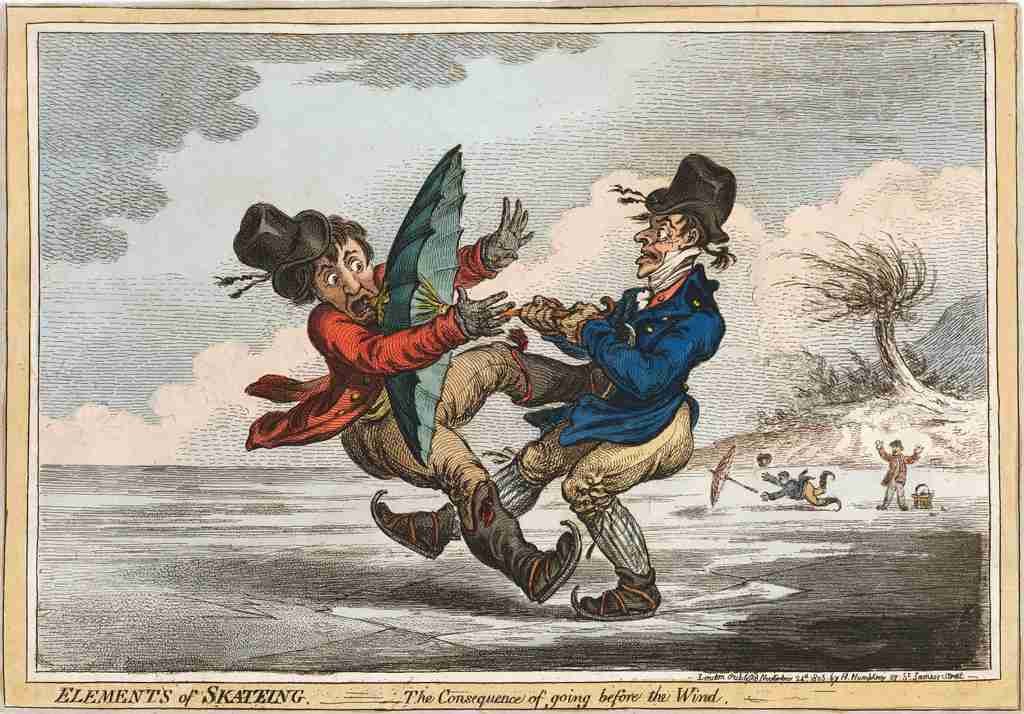 Skating 1805b Cartoon Joke 001 Vintage A4 Photo Print