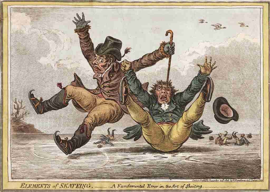 Skating 1805c Cartoon Joke 001 Vintage A4 Photo Print