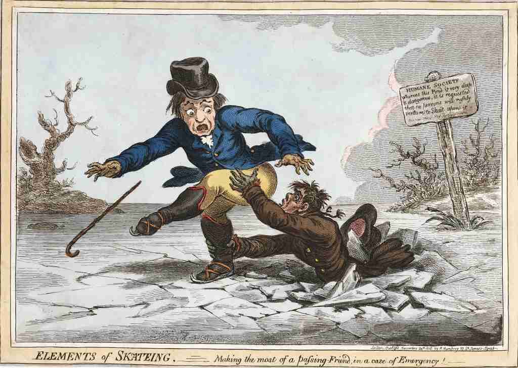 Skating 1805d Cartoon Joke 001 Vintage A4 Photo Print