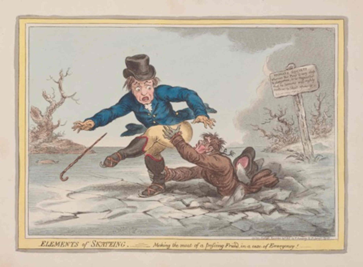 Skating London Society GB Cartoon Vintage Retro Advert Poster