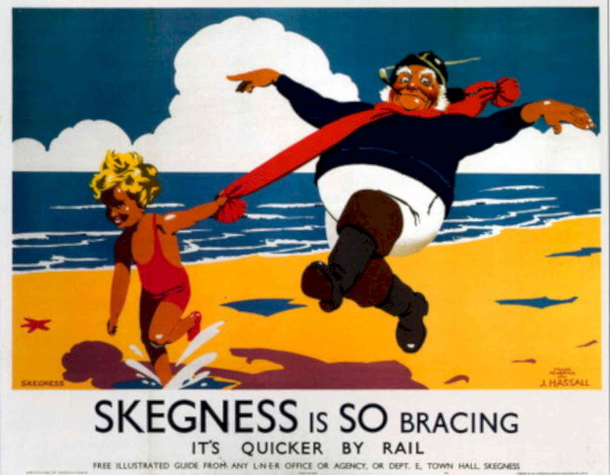 Skegness Beach Poster 1930s Vintage Retro Advert Poster