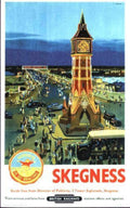 Skegness Clock Tower Vintage Retro Advert Poster A4 Photo Print