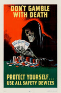 Skeletal Chips Death American World War II Advert Poster