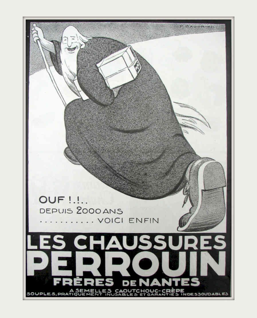 Skeletal Shoes Perrouin Vintage Retro Advert Poster A4 Photo Print