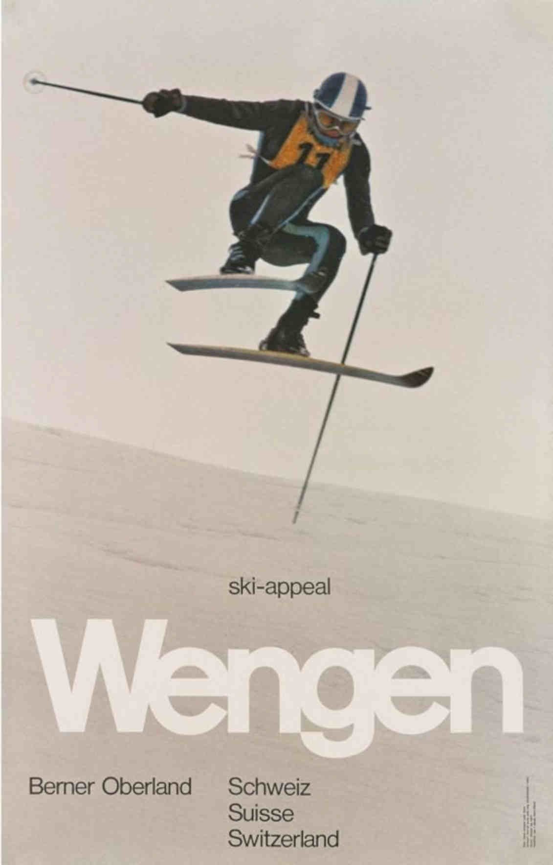 Ski Appeal Wengen Vintage Retro Advert Poster A4 Photo Print