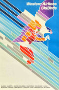 Ski Birds Western Vintage Retro Advert Poster A4 Photo Print