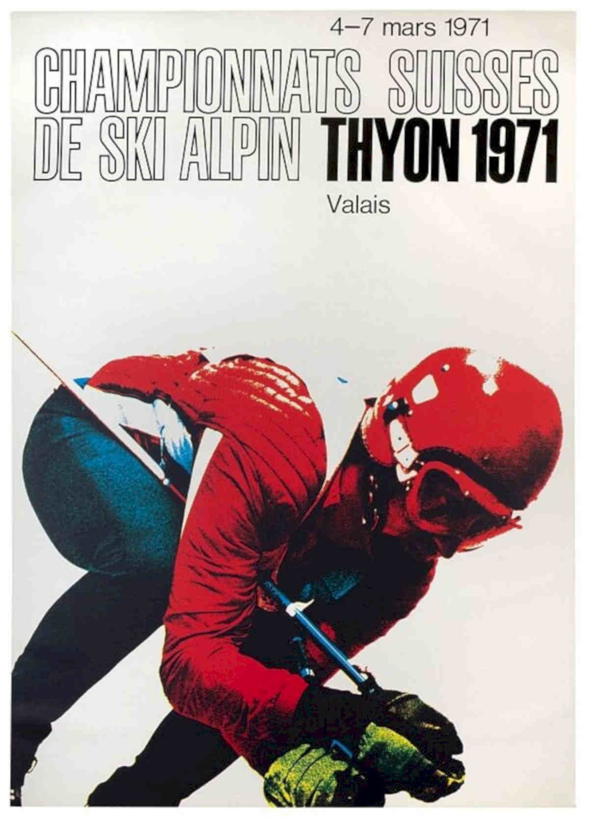 Ski Championships Thyon1971 Vintage Retro Advert Poster A4 Photo Print