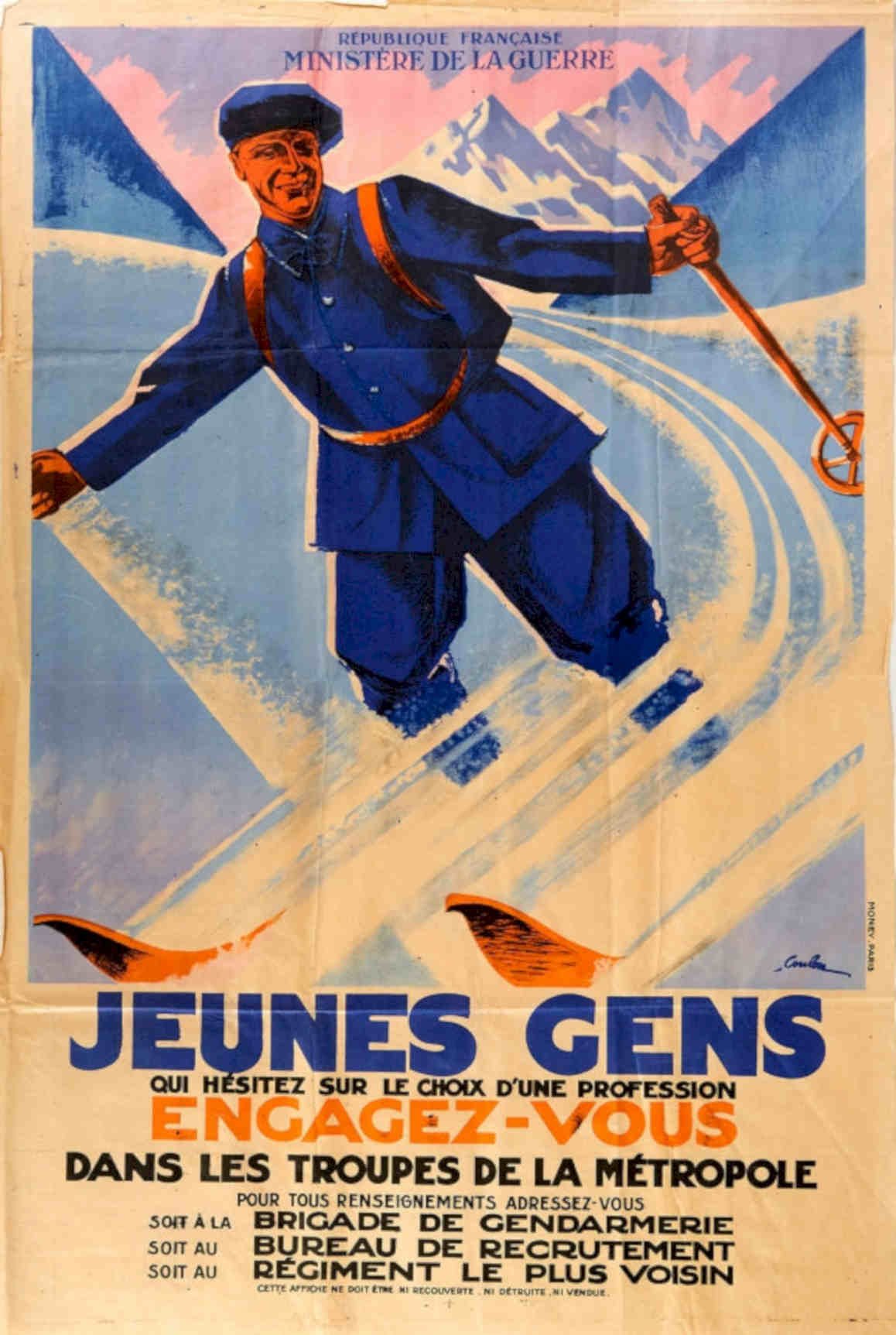 Ski French Poster Vintage Retro Advert Poster A4 Photo Print