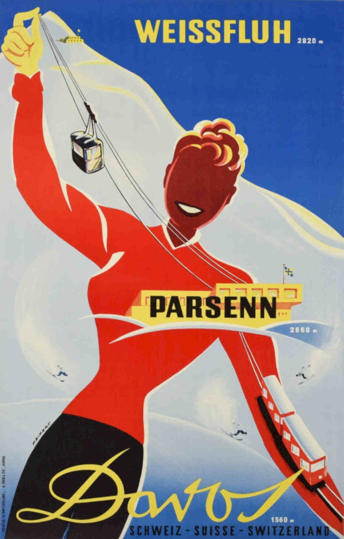 Ski Jumping Weissfluh Vintage Retro Advert Poster A4 Photo Print