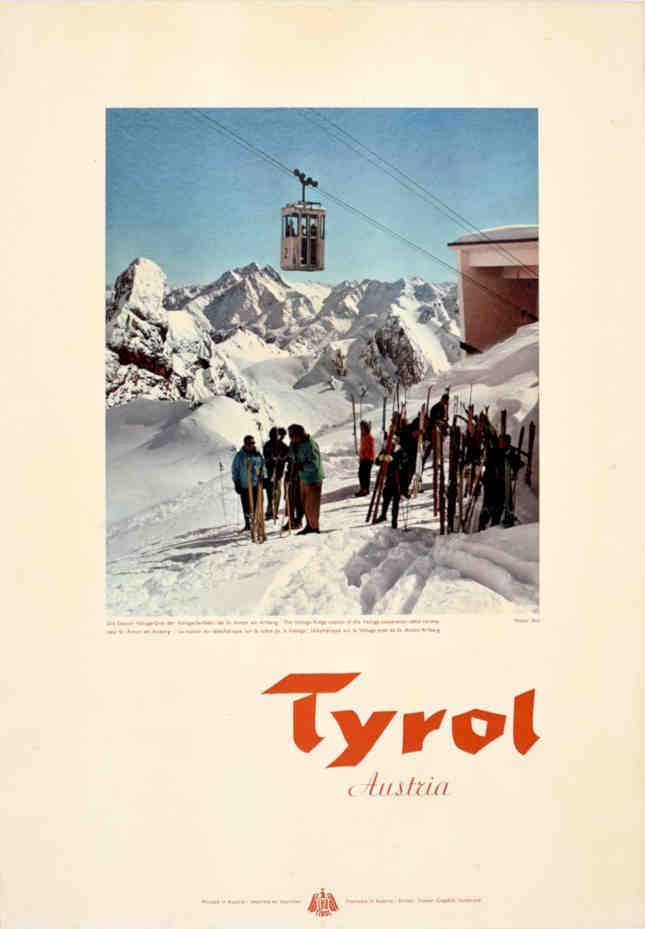 Ski Lift Tyrol Vintage Retro Advert Poster A4 Photo Print