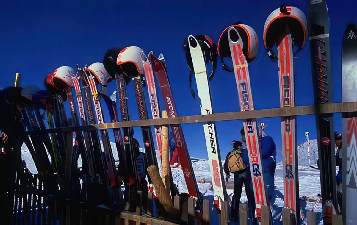 Ski Rack Skis A4 Photo Print