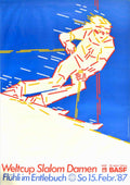 Ski Slalom Women Vintage Retro Advert Poster A4 Photo Print
