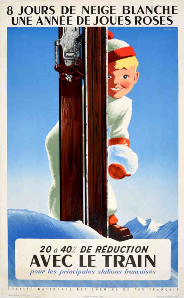 Ski Snow France Vintage Retro Advert Poster A4 Photo Print