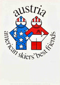 Skiers Austria Friends Vintage Retro Advert Poster A4 Photo Print