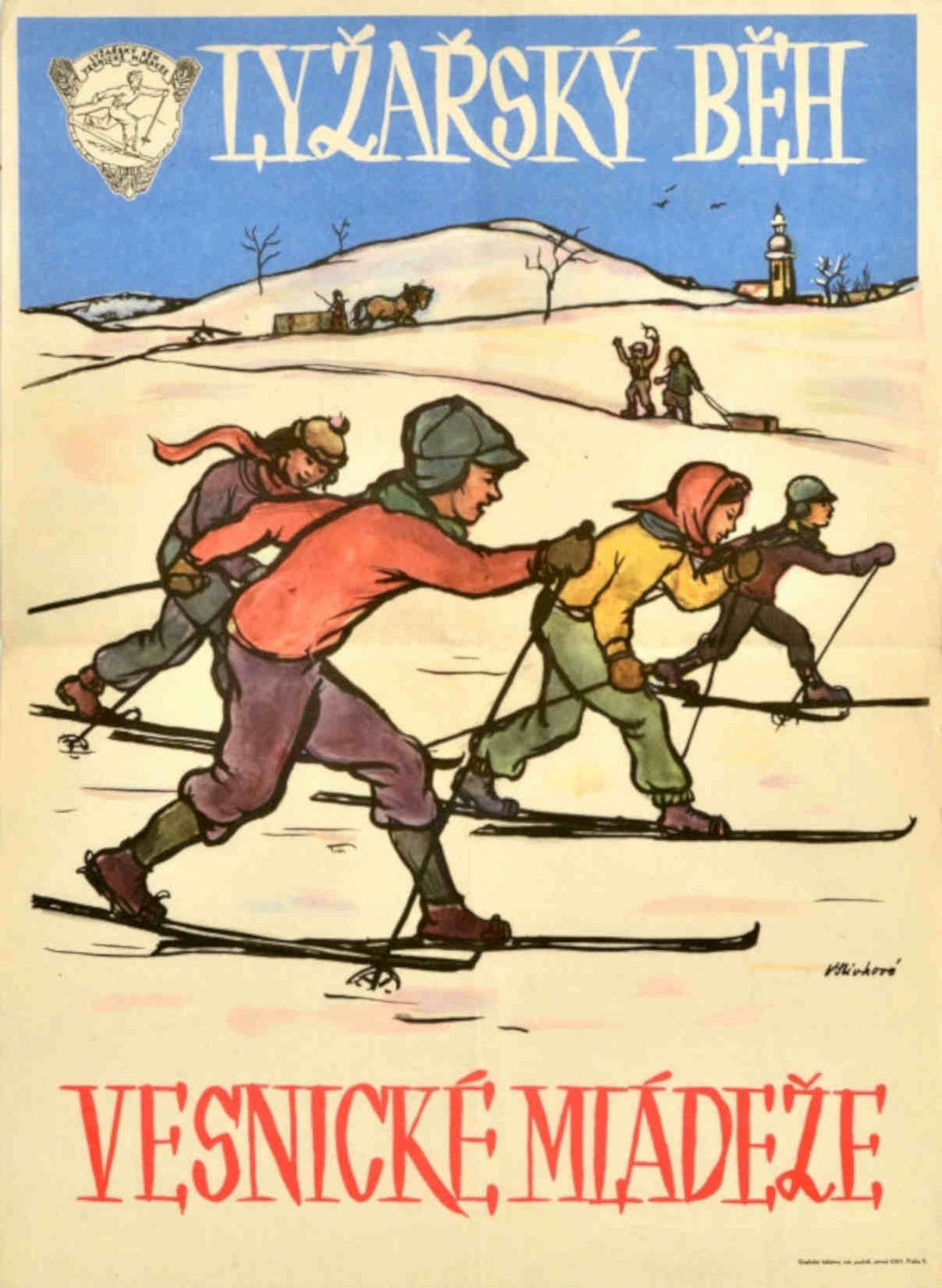 Skiing Race Youth Vintage Retro Advert Poster A4 Photo Print