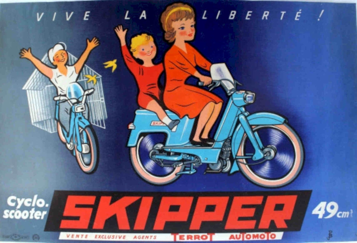 Skipper Scooter Liberte Vintage Retro Advert Poster A4 Photo Print