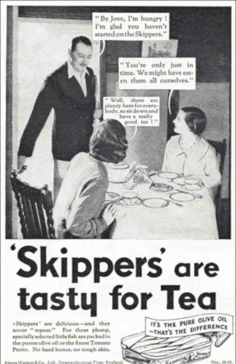 Skippers Fish Tea Vintage Retro Advert Poster A4 Photo Print