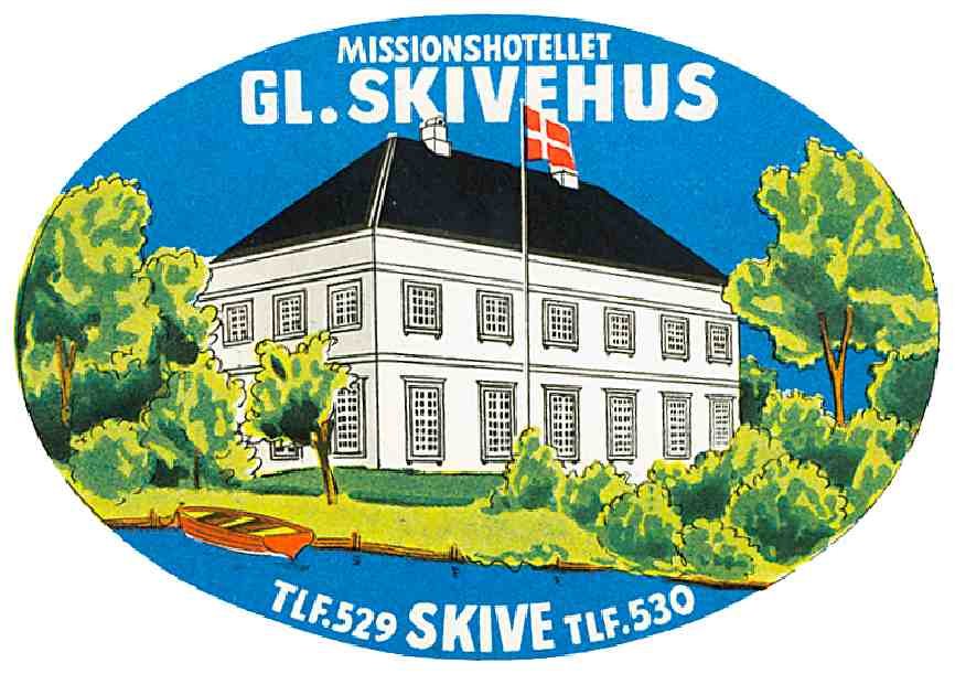 Skivehus Luggage Label Vintage A4 Photo Print