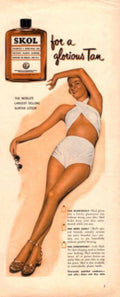 Skol Suntan Beach 1950s Vintage Retro Advert Poster