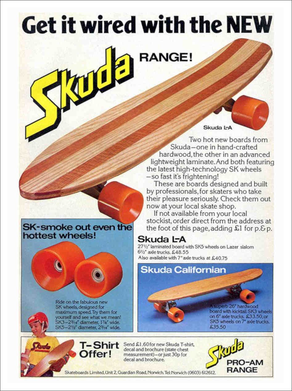 Skuda Skateboard Advert 1970s Vintage Retro Advert Poster A4 Photo Print
