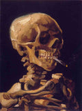 Skull With A Burning Cigarette Van Gogh A4 Photo Print