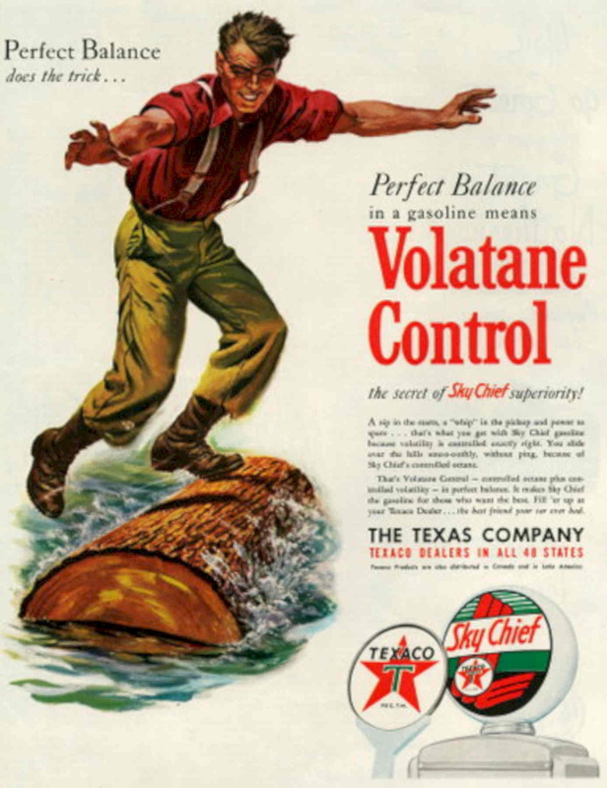 Sky Chief Volatane 1950s Vintage Retro Advert Poster