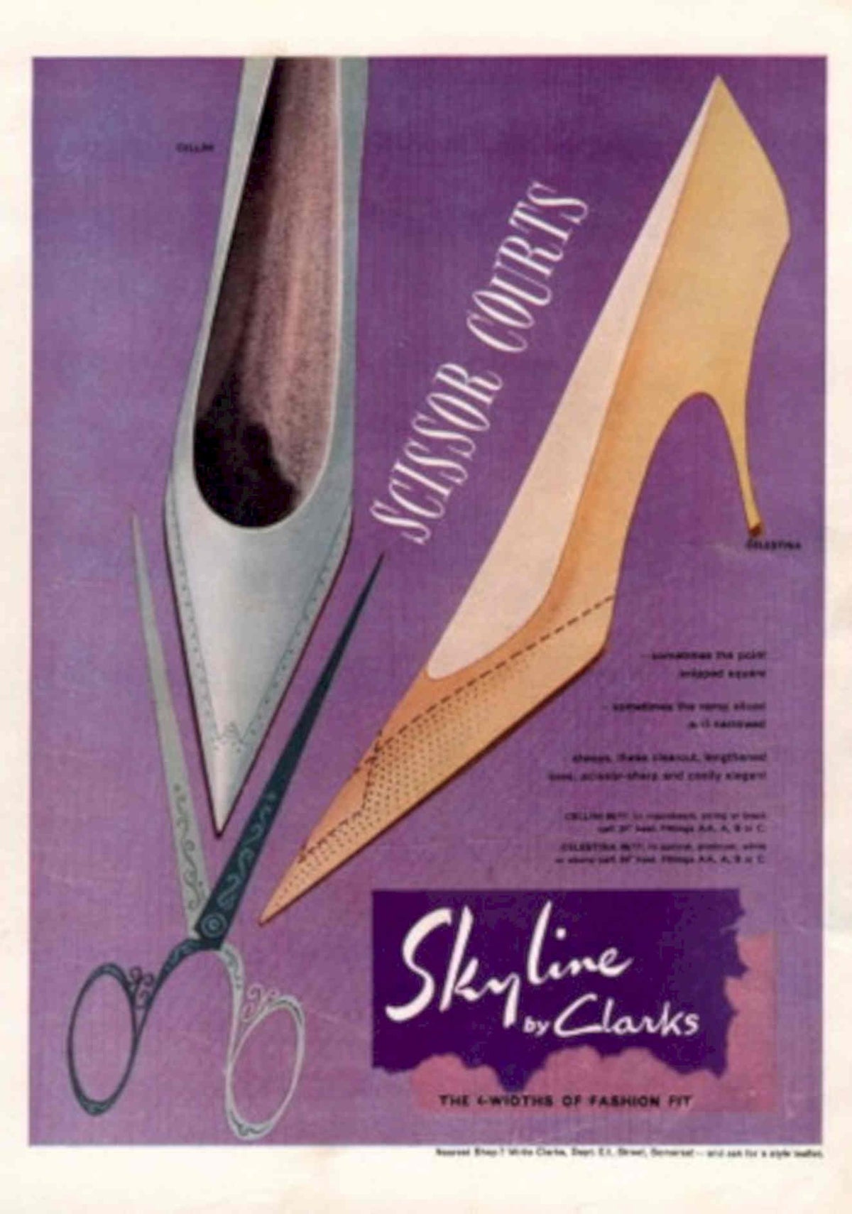 Skyline Heels Courts 1940s Vintage Retro Advert Poster