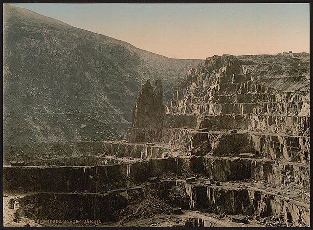 Slate quarries Bethesda Vintage A4 Photo Print