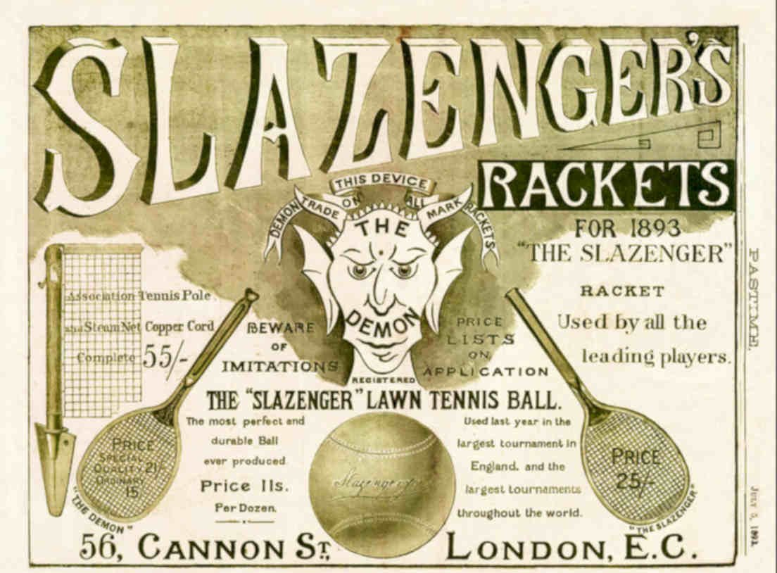 Slazenger Rackets 1893 Vintage Retro Advert Poster A4 Photo Print