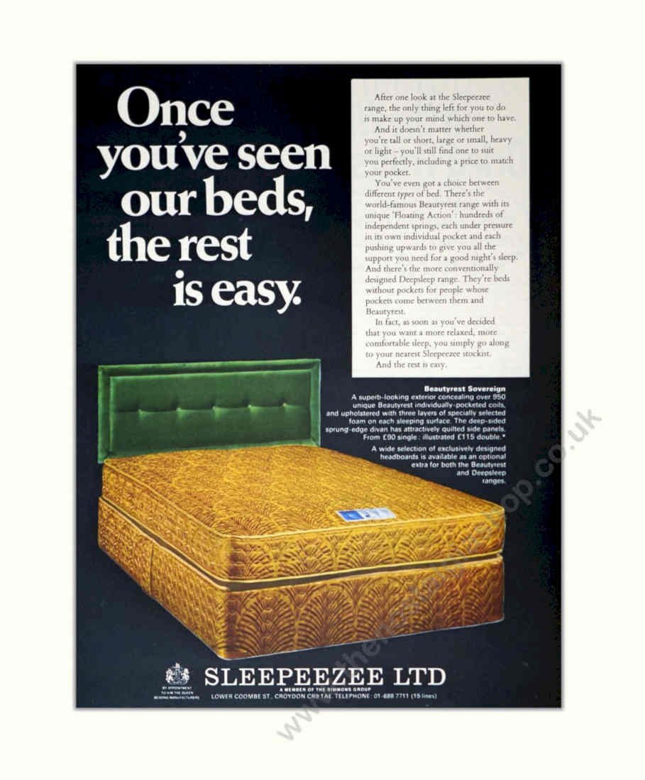 Sleepease Sofa Bed Vintage Retro Advert Poster A4 Photo Print