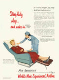 Sleepette Pan American 1950s Vintage Retro Advert Poster