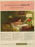 Sleeping Pill Bedroom 1950s Vintage Retro Advert Poster