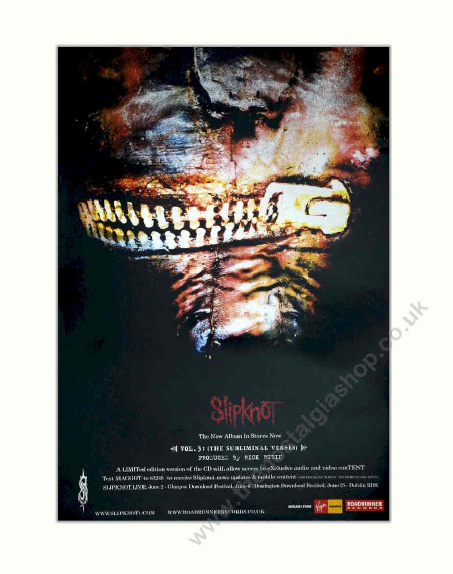 Slipknot Disfunctional Clown Vintage Retro Advert Poster A4 Photo Print