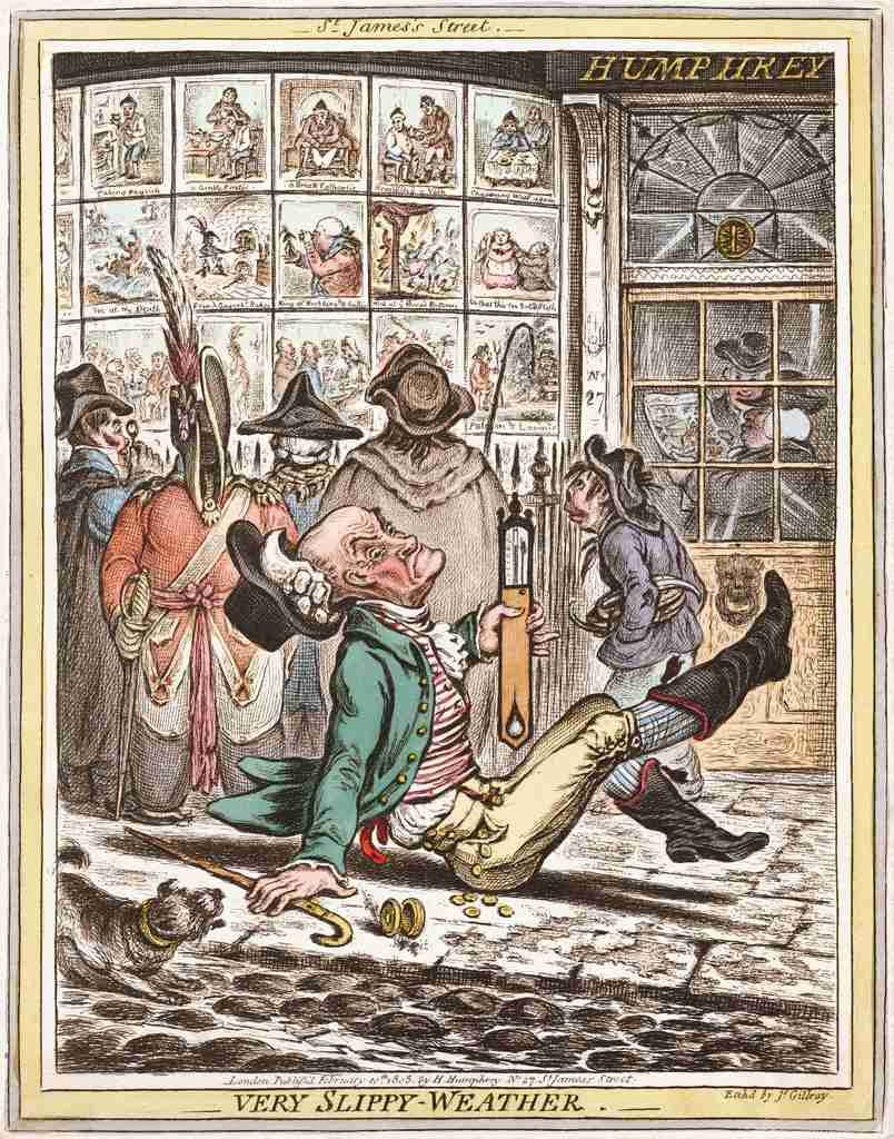 Slippy Weather 1808 Cartoon Joke 001 Vintage A4 Photo Print