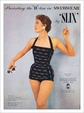 Slix Swimwear 1950s Vintage Retro Advert Poster A4 Photo Print