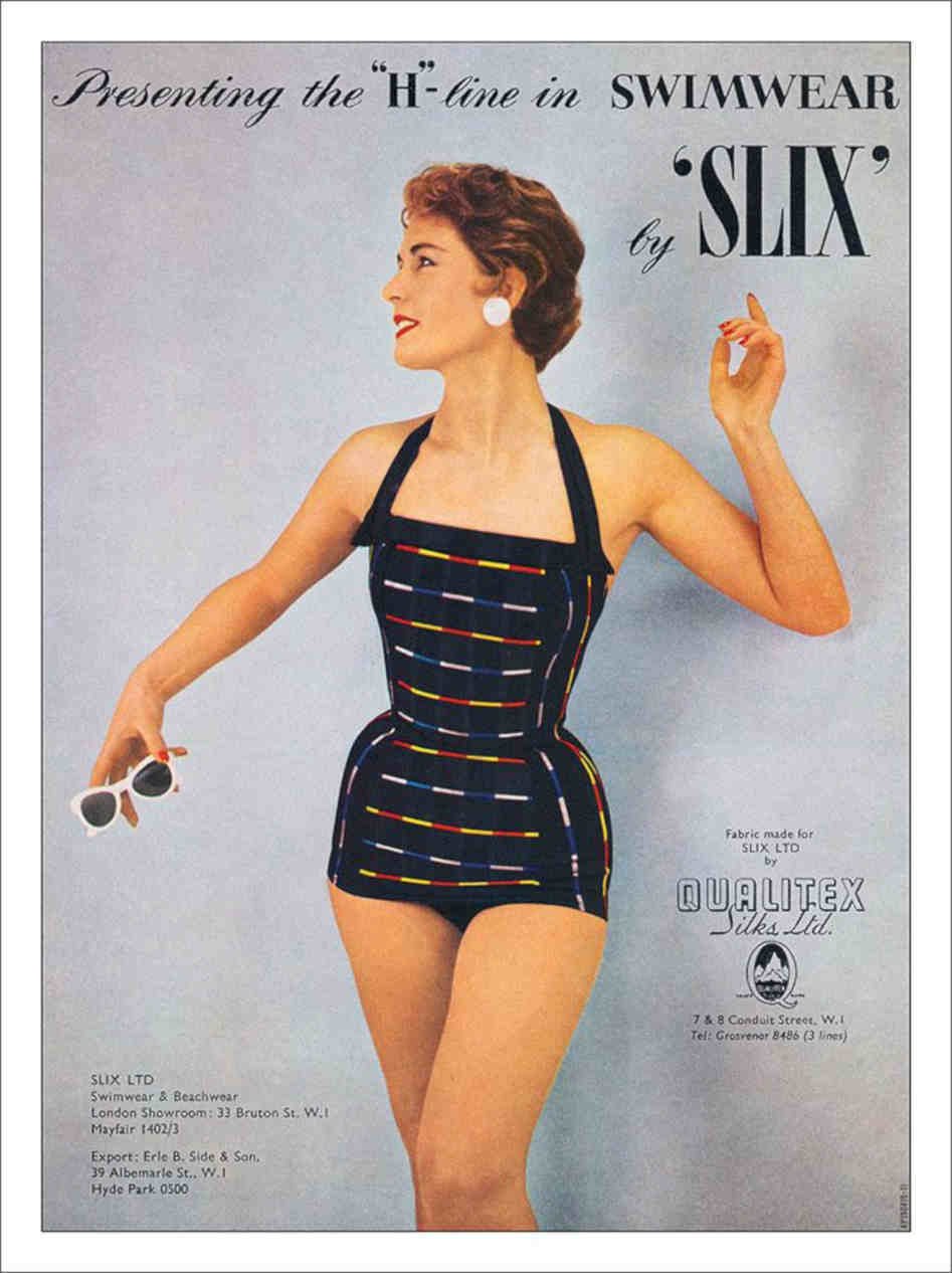 Slix Swimwear 1950s Vintage Retro Advert Poster A4 Photo Print