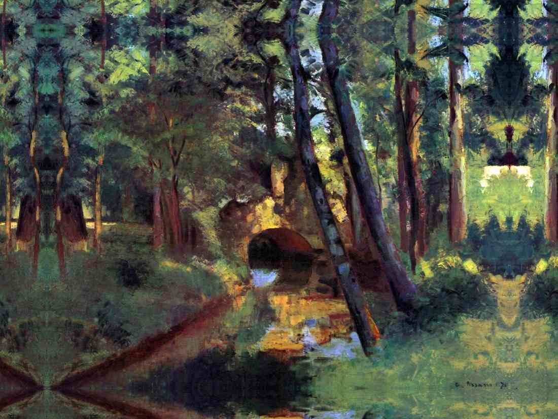 Small bridge of Pontoise Pissarro Impressionism plus A4 Photo Print