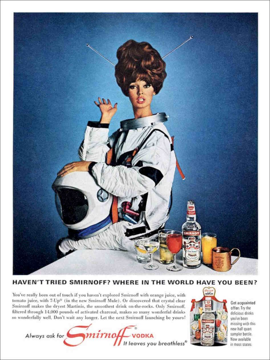 Smirnoff Drinks Advert Space 1960s Vintage Retro Advert Poster A4 Photo Print