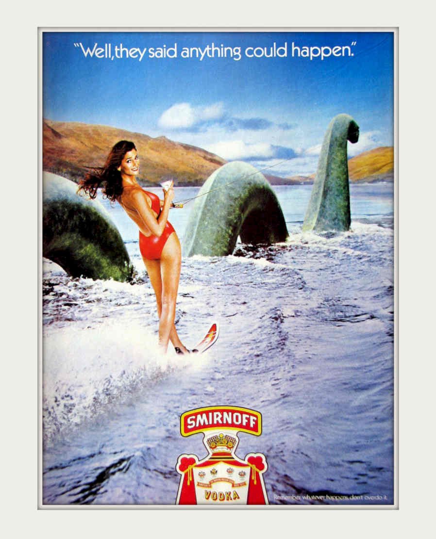 Smirnoff Nessie Vodka Vintage Retro Advert Poster A4 Photo Print
