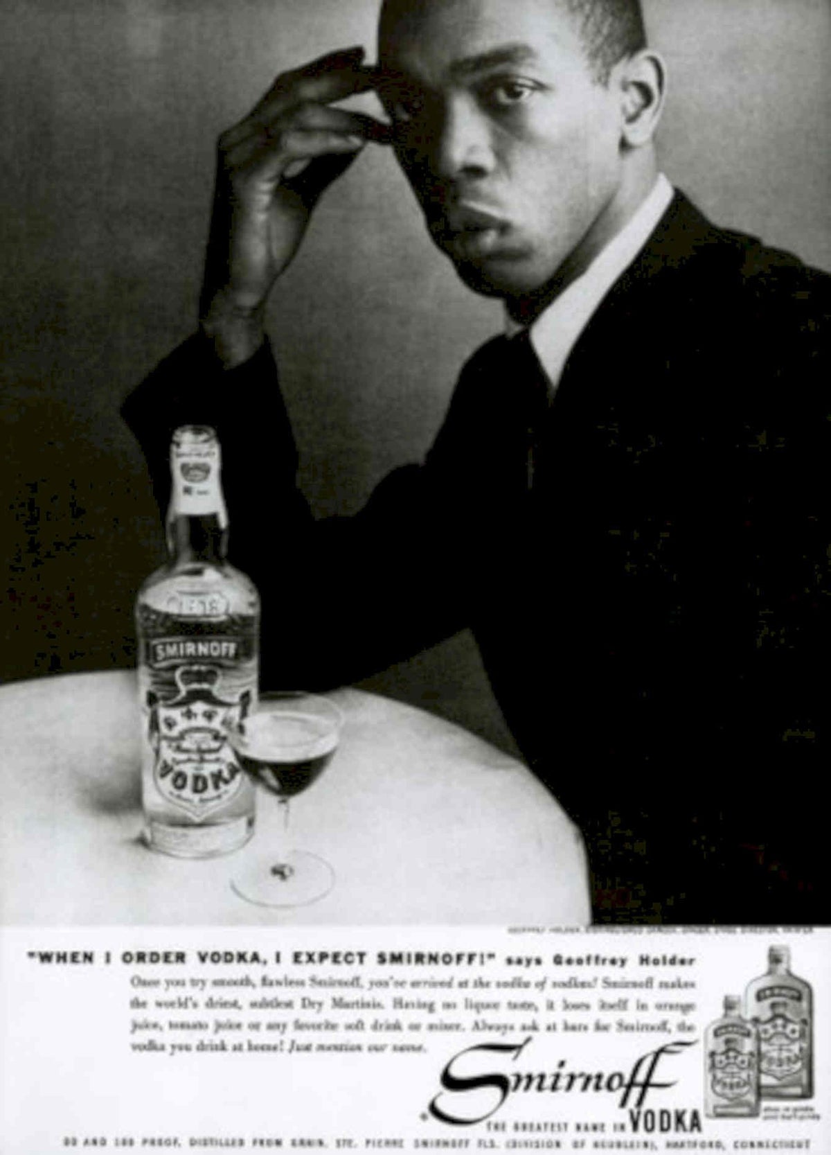 Smirnoff Vodka Bottle 1950s Vintage Retro Advert Poster