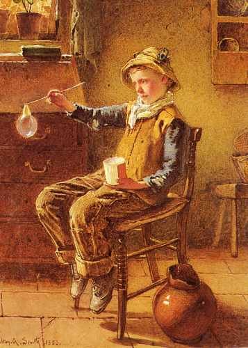 Smith Carlton Alfred Blowing Bubbles A4 Photo Print