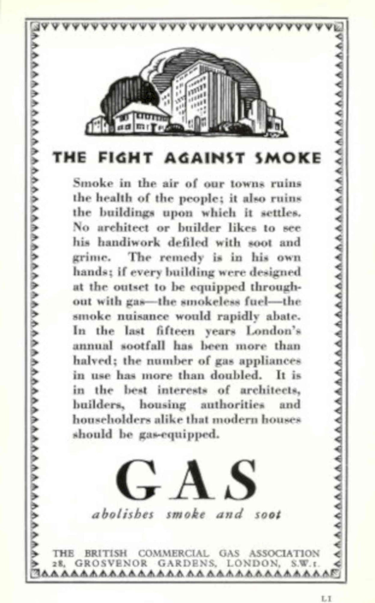 Smoke Fight Gas 1930s Vintage Retro Advert Poster