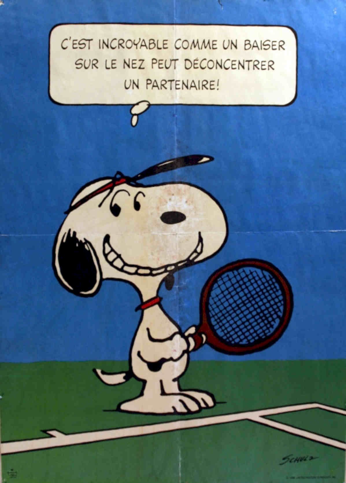Snoopy Tennis Poster Vintage Retro Advert Poster A4 Photo Print