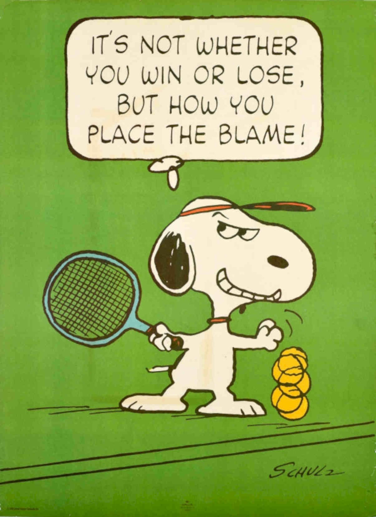 Snoopy Tennis Schulz Vintage Retro Advert Poster A4 Photo Print