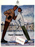 Snow Business Skiing 1950s Vintage Retro Advert Poster