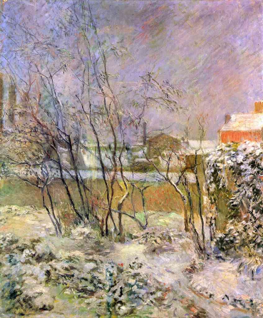 Snow In Rue Carcel Gauguin A4 Photo Print
